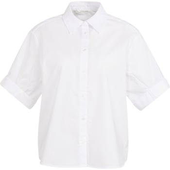 Blouse met omgeslagen mouwen PURE WHITE