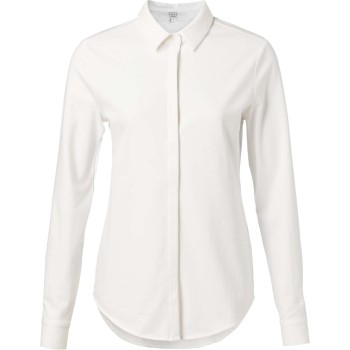 Jersey cotton blend shirt pure white