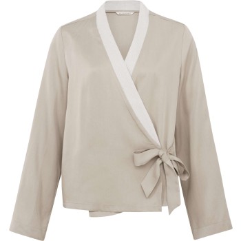 Wrap blouse simply taupe beige
