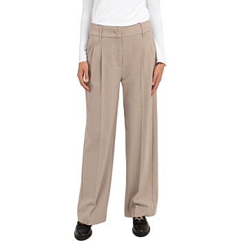 Zachte geweven pantalon BEIGE MELANGE