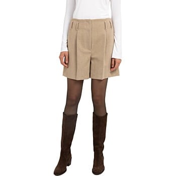 Bermuda van visgraatstof BEIGE MELANGE