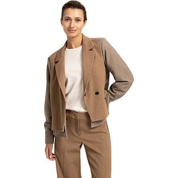 Blazer met contraststof OTTER BROWN MELANGE