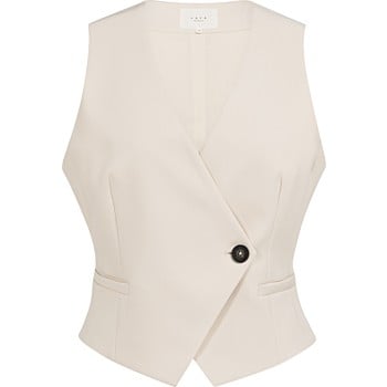 Asymmetrisch gilet CLOUD CREME WHITE