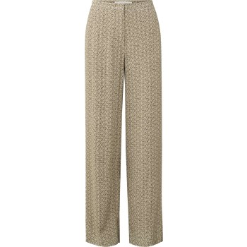 Wide leg trousers with print field of rye green d