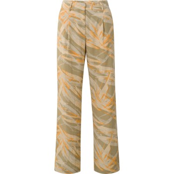 High waist trousers with print LIGHT GREEN DESSIN