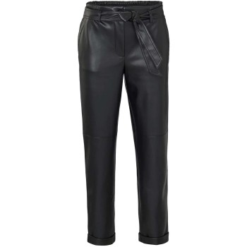 Faux leather straight trousers black