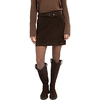 Minirok van suedine DELICIOSO BROWN