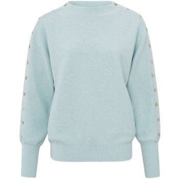 Sweater with button detail plein air blue melan