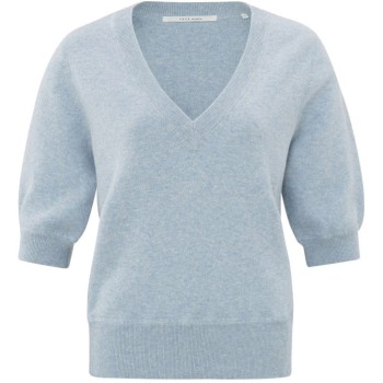 Sweater with V-neck XENON BLUE MELANGE