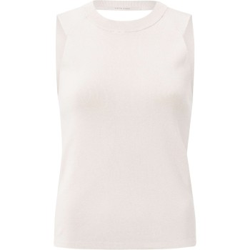Knitted top with back detail OFF WHITE