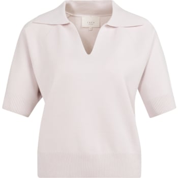 Trui met kraag en korte mouwen GRAY LILAC