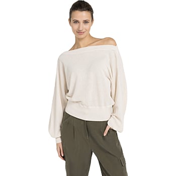 Trui met boothals CREME BEIGE