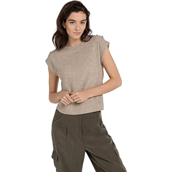 Mouwloze trui met knoopdetails CROCKERY BROWN MELA