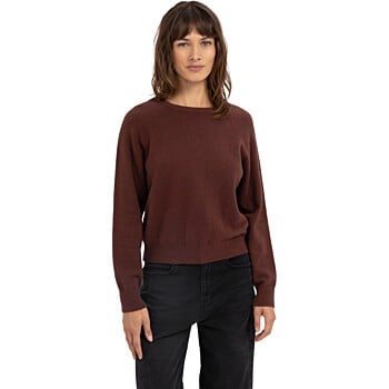 Trui met open rugdetail BITTER CHOCOLATE RED