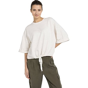 Sweatshirt met strikkoord IVORY WHITE MELANGE