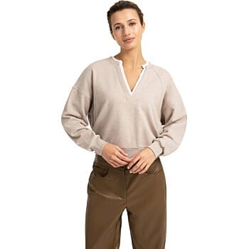 Sweater met geweven kraag PURE CASHMERE GREY M