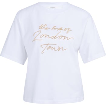 00084-shirt met flockprint REED YELLOW DESSIN