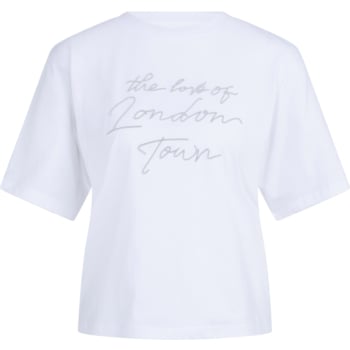 00084-shirt met flockprint VAPOR BLUE GREY DESS