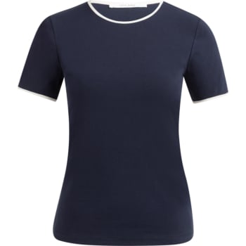 T-shirt met contrastbies NAVY BLAZER BLUE