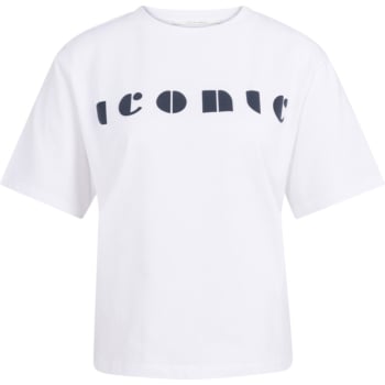 Boyfriend T-shirt met print PURE WHITE DESSIN