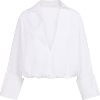 Blouse met ballonzoom PURE WHITE