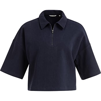 Polo top met halve rits NAVY BLAZER BLUE