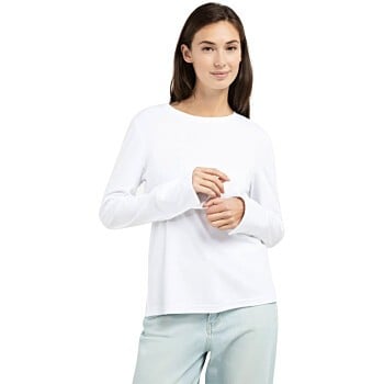 Jersey top met lange mouwen en PURE WHITE