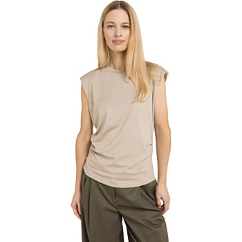 Top met geplooide zijnaden CROCKERY BROWN