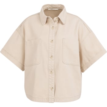 Denim jasje met korte mouwen DESERT BEIGE DENIM