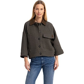 Oversized wollen jack GREY MELANGE