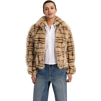 Jas van imitatiebont PURE CASHMERE GREY D