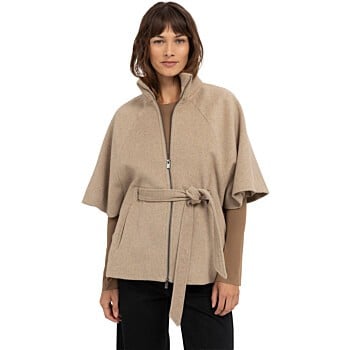 Ponchojas met ribkraag PURE CASHMERE GREY M