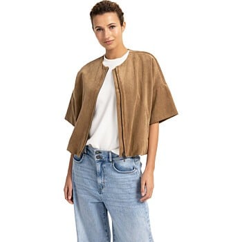 Oversized suedine jasje OTTER BROWN