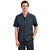Shirt Short Sleeve Jacquard Uni Dark Steel