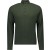 Pullover half zipper + button solid dark green
