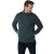 Sweater full zipper jacquard recycl dark steel