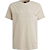 Short sleeve r-neck fabric mix gra Bone White