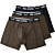 Boxershorts 3-pack stripe Turkish Coffee