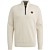 Half zip collar cotton mouline Bone White
