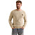 R-neck cotton rib melee knit Bone White