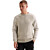 R-neck knit sweat combination Bone White Melee