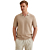 Short sleeve polo cotton linen ble Burlwood