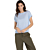 Top met contrasterende boorden LIGHT BLUE MELANGE