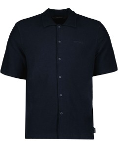 Woven short sleeve shirt dark navy blue