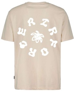 Bloom round T-shirt Cement/White