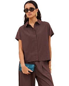 barley tan stripe blouse