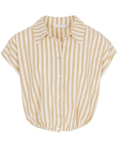 Bieke linen stripe blouse ochre