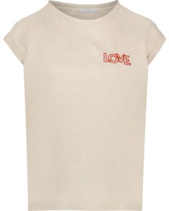 Thelma small love top Oyster melange