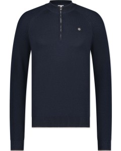 Pull with half  zipper in navy blue