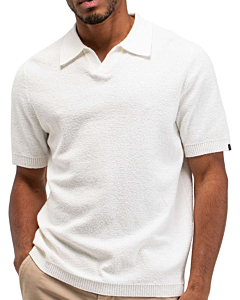 Boucle Knit Polo Titan white